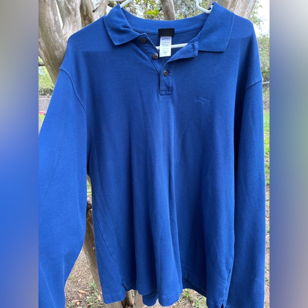 Dark blue men’s Patagonia long sleeve polo